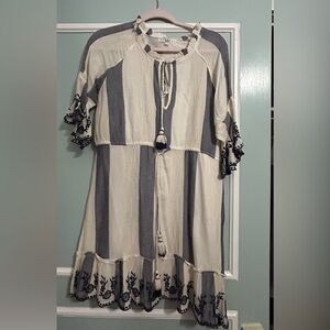 Striped Boho Dress with Tassels